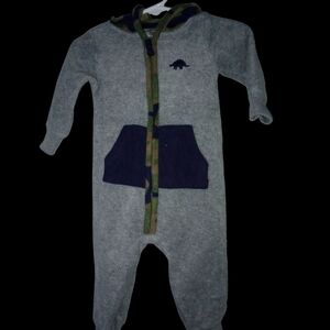 Carter's Gray and Blue Bodysuit with Full-Length Zipper